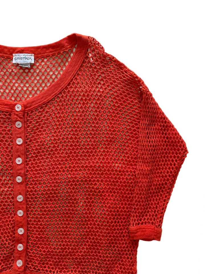 vermilion mesh cardigan